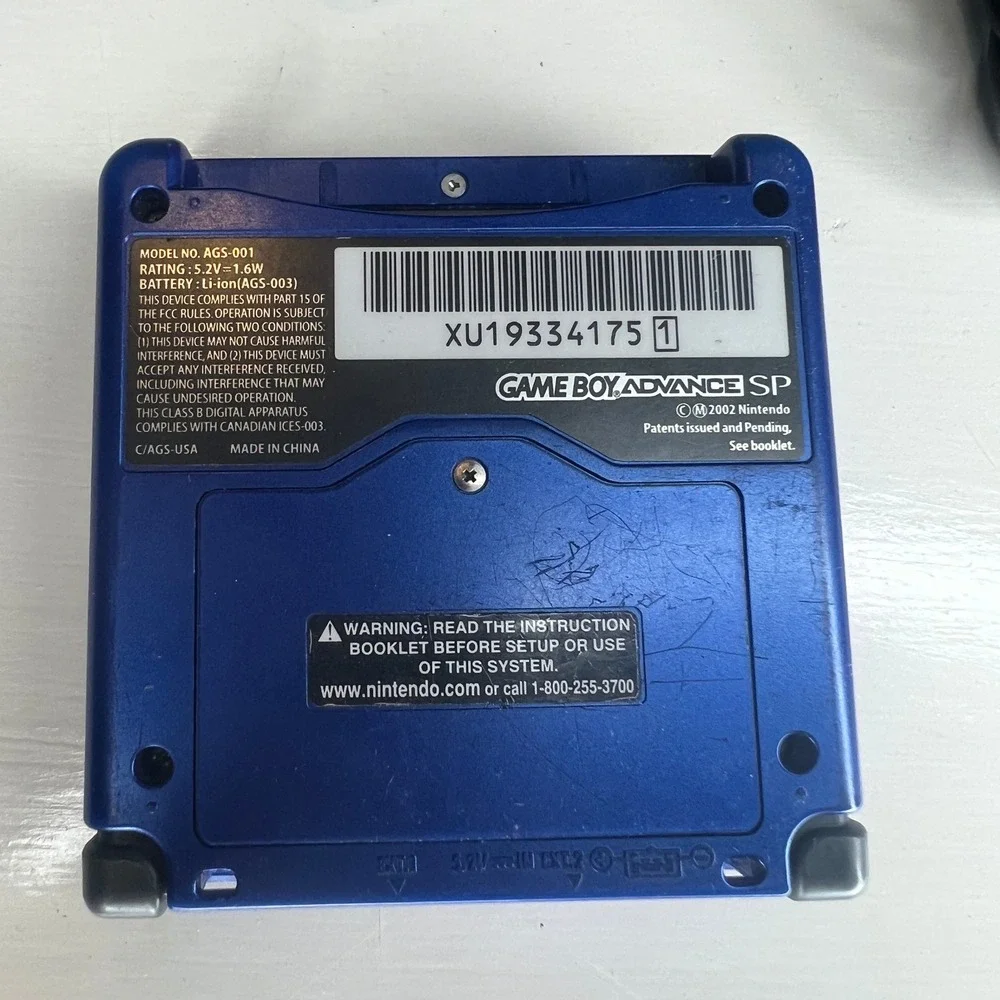 Nintendo Game Boy Advance SP AGS-001 Cobalt Blue Console OEM Charger Tested